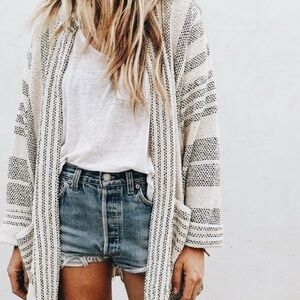 Lovestitch - Scrunchy/Slouchy Stripe Cotton Cardigan - Size M/L MSRP $150